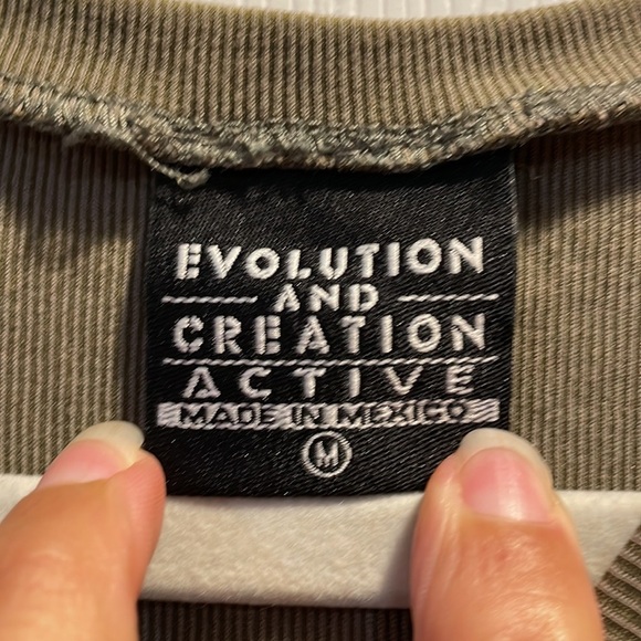 Evolution and Creation Active Olive Burnout Elephant Cut Out Tank Top M - Picture 2 of 8